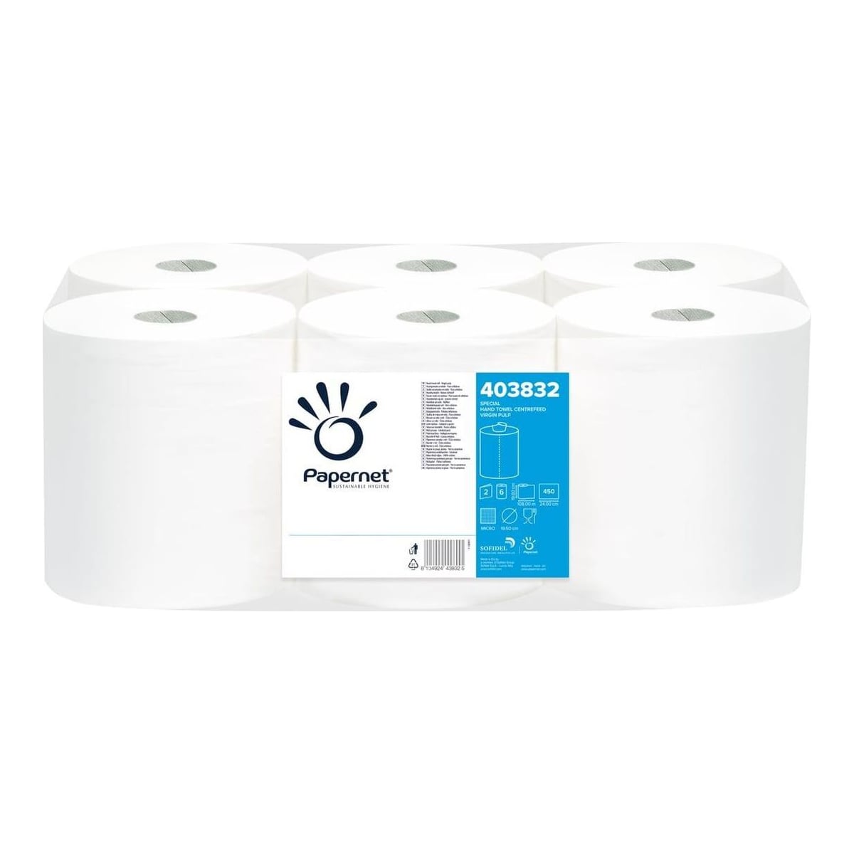 Prosop Hartie Alb Rola 2STR 108M 6/Set Premium Papernet