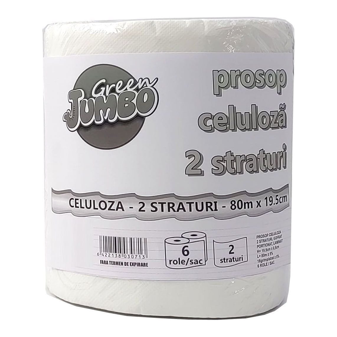Prosop Hartie Alb Rola 2STR 80M 6/Set Green Jumbo