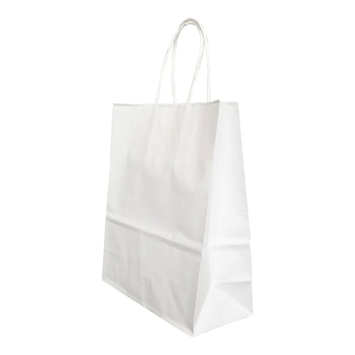 Punga Hartie Maner Rasucit 14 X 8 X 21 Cm Alb/Alb Papiroti