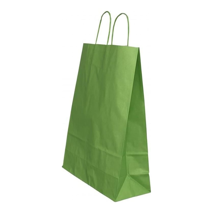 Punga Hartie Maner Rasucit 18 X 8 X 22 Cm Verde/Alb Papiroti