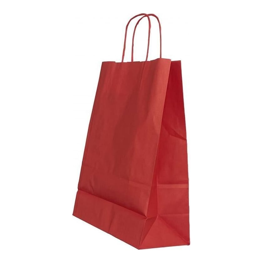 Punga Hartie Maner Rasucit 22 X 10 X 31 Cm Rosu/Alb Papiroti