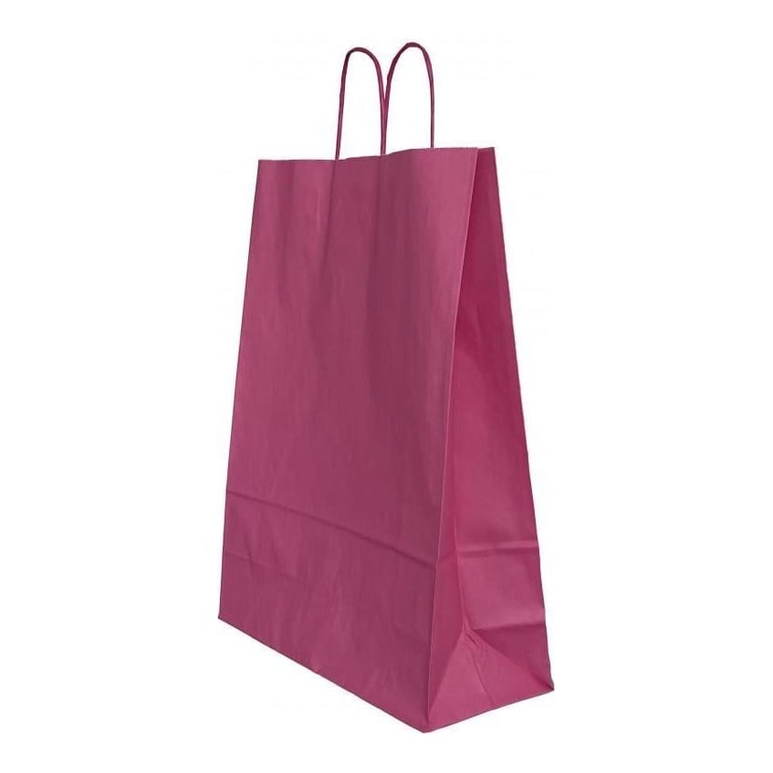 Punga Hartie Maner Rasucit 22 X 10 X 31 Cm Roz/Alb Papiroti
