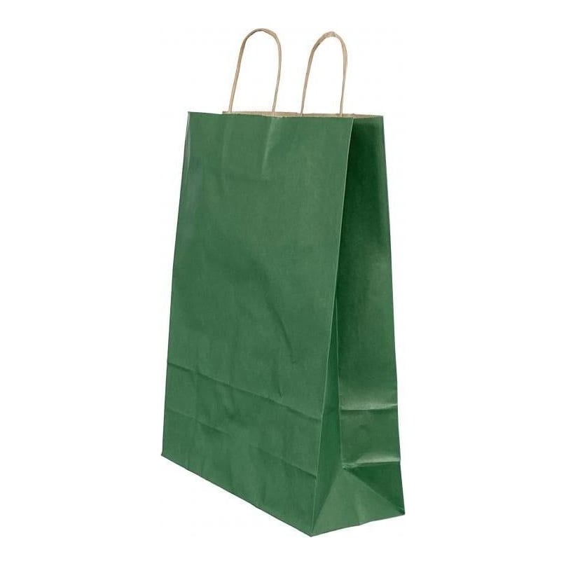 Punga Hartie Maner Rasucit 22 X 10 X 31 Cm Verde Dungi/Maro Papiroti