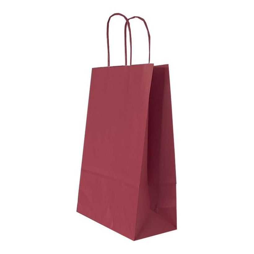 Punga Hartie Maner Rasucit 22 X 10 X 31 Cm Rosu Pastel/Alb Papiroti