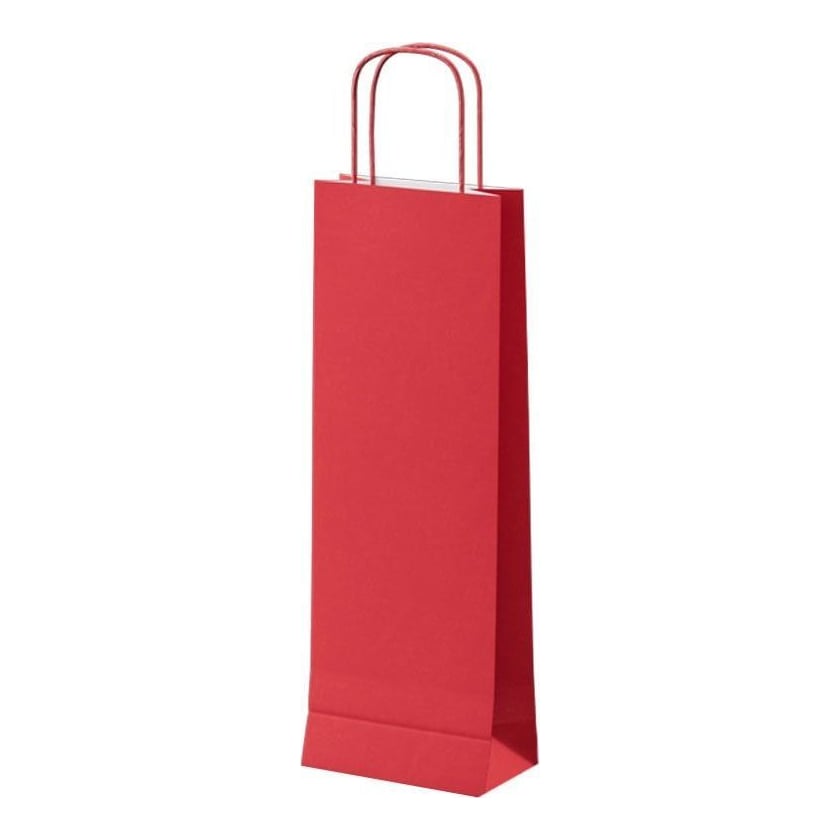 Punga Hartie Sticle Maner Rasucit 14 X 8 X 39 Cm Rosu/Alb Papiroti