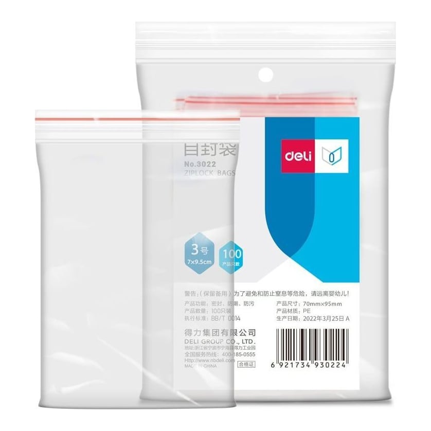 Deli Pungi Cu Inchidere Zip 95*70MM 100/Set