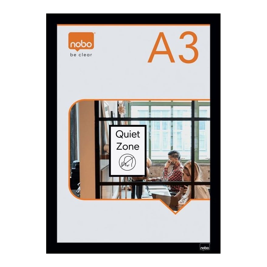 Rama Magnetica Autoadeziva A3 Neagra 2/Set Nobo