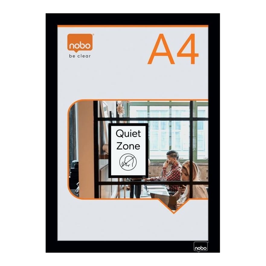 Rama Magnetica Autoadeziva A4 Neagra 2/Set Nobo
