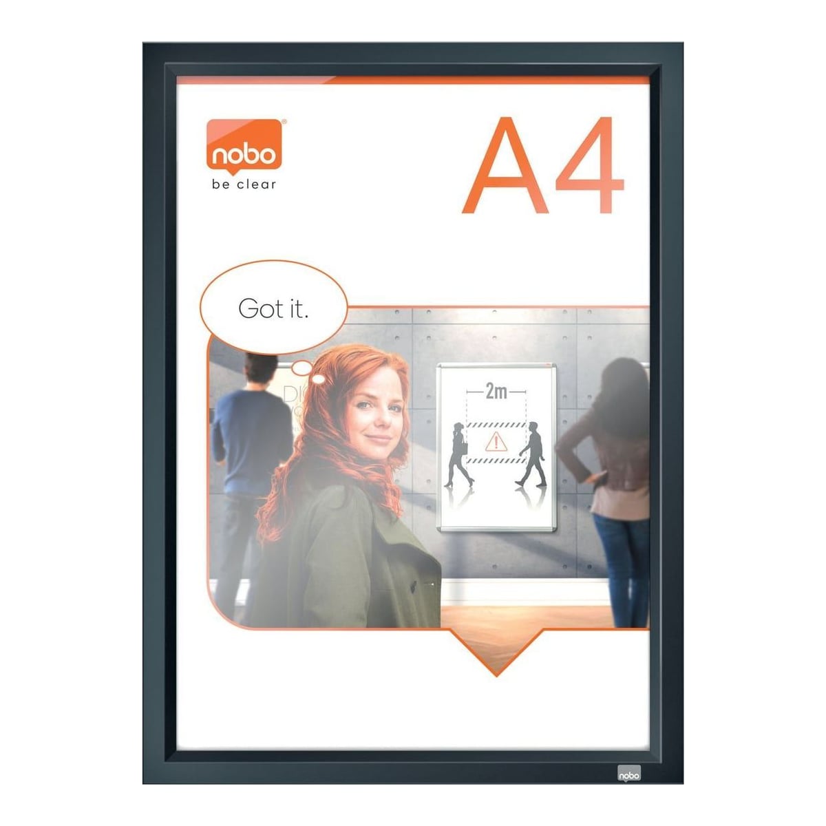 Rama Click Aluminiu A4 Grafit Impression Pro Nobo