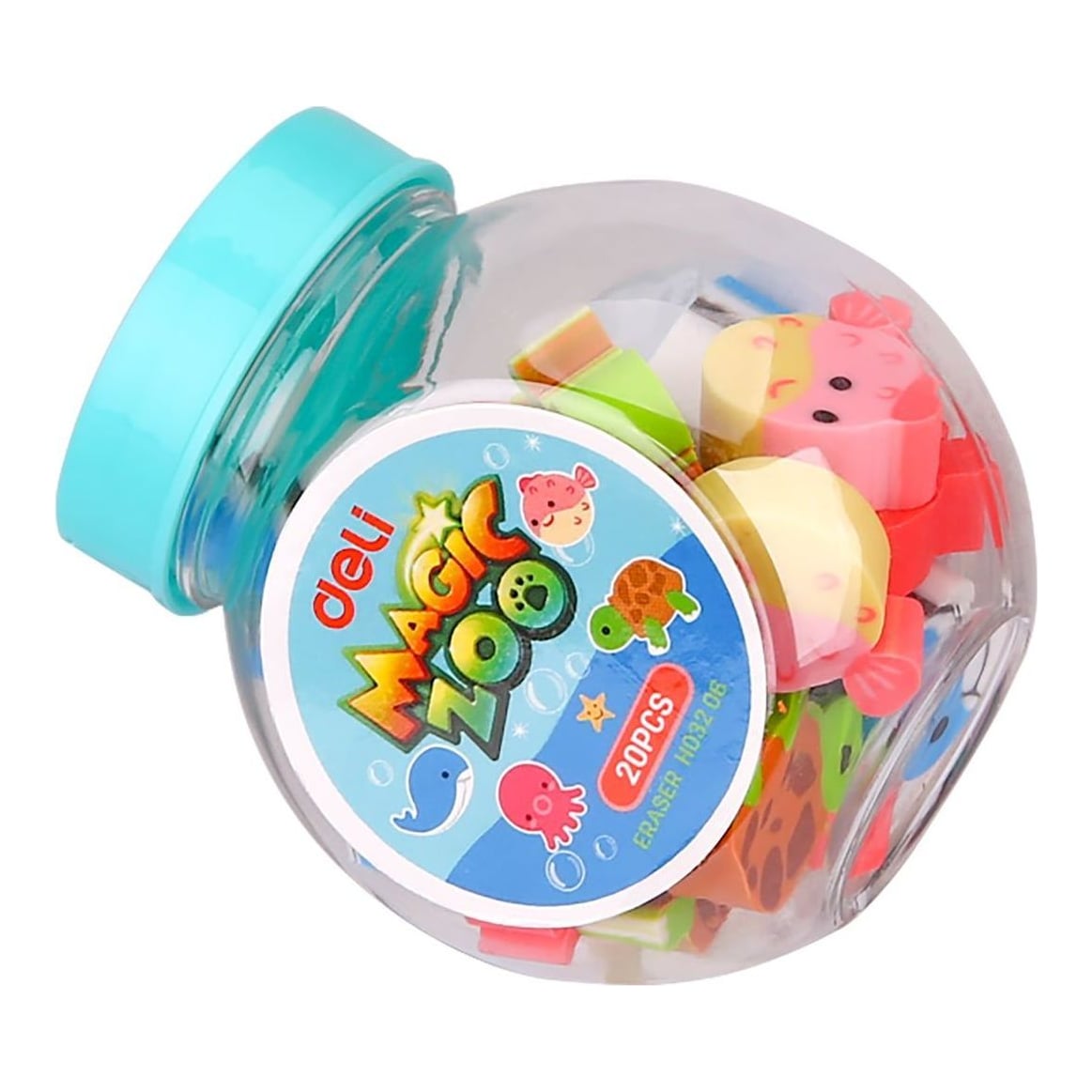 Radiere Creion Borcan 20 Buc Mini Zoo Deli