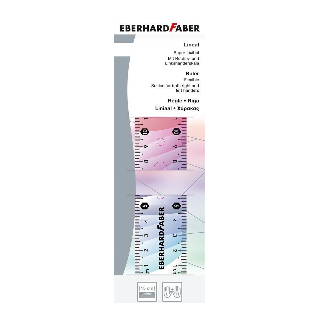Rigla 15CM Flexibila Rainbow Eberhard Faber
