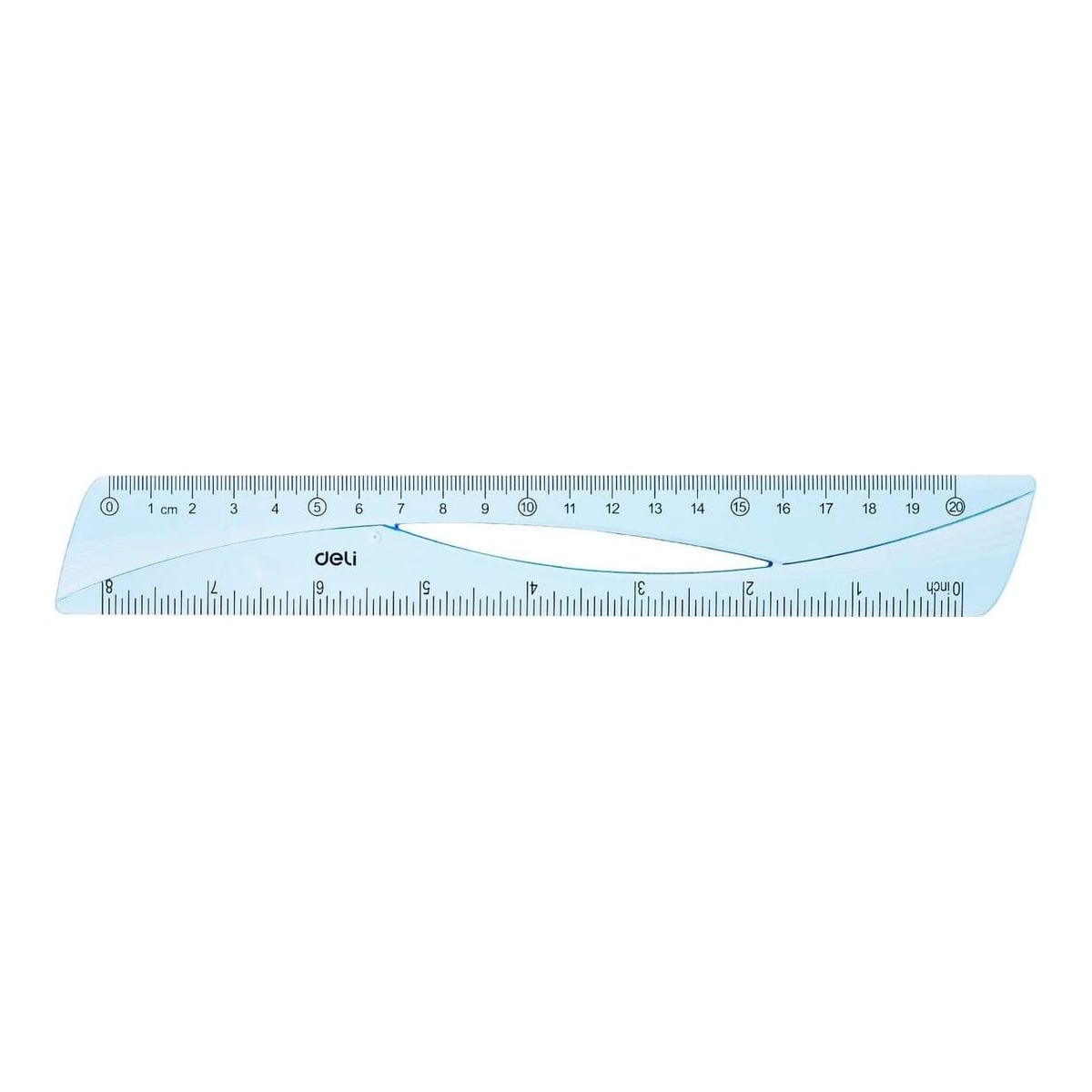 Rigla 20CM Albastra Transparenta Deli