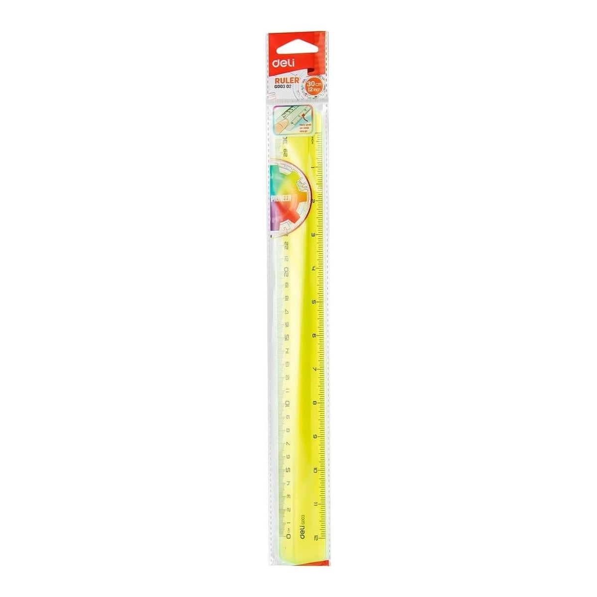 Rigla 30CM Transparenta Color Pioneer Deli
