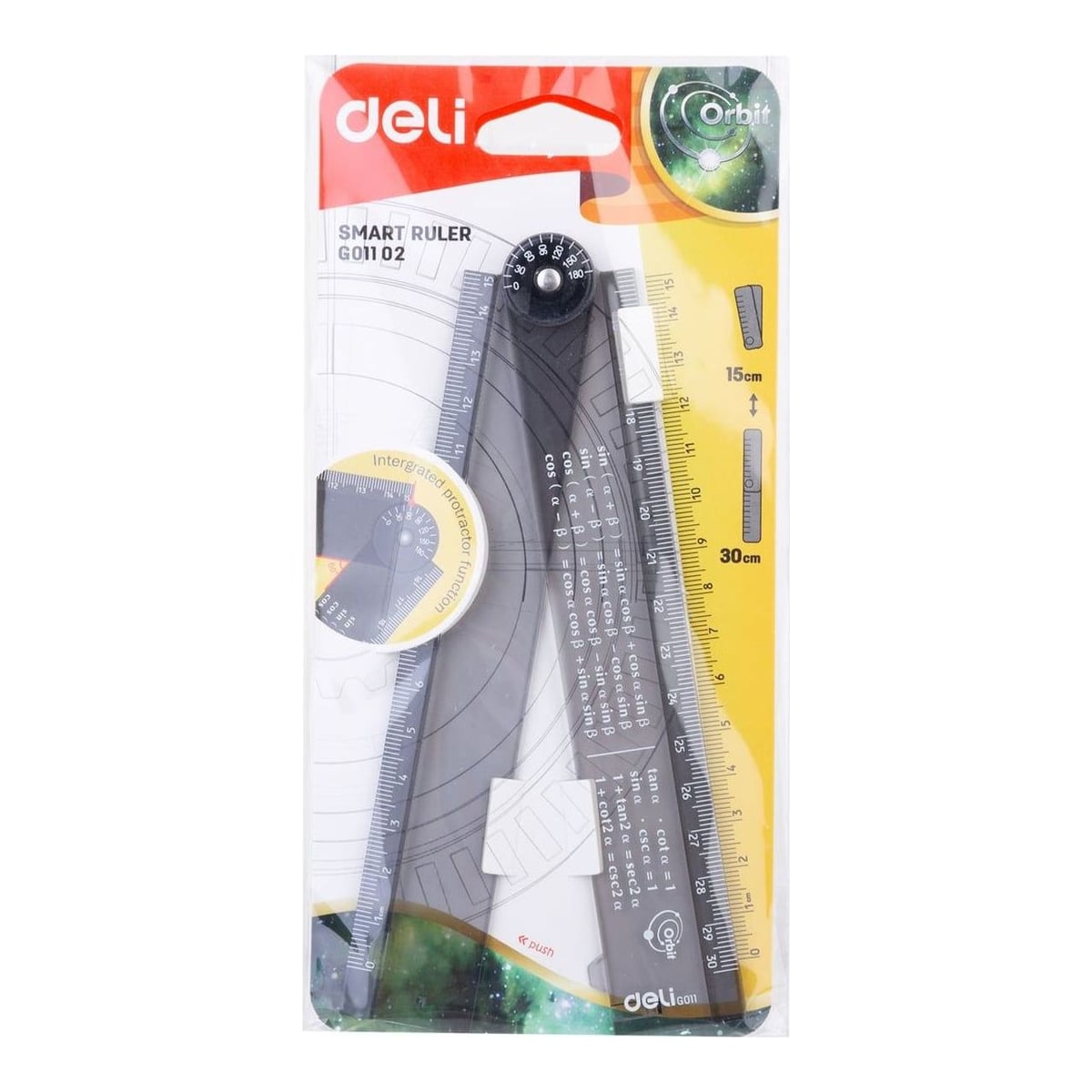 Rigla Smart Pliabila 30 Cm Neagra Transparenta Deli