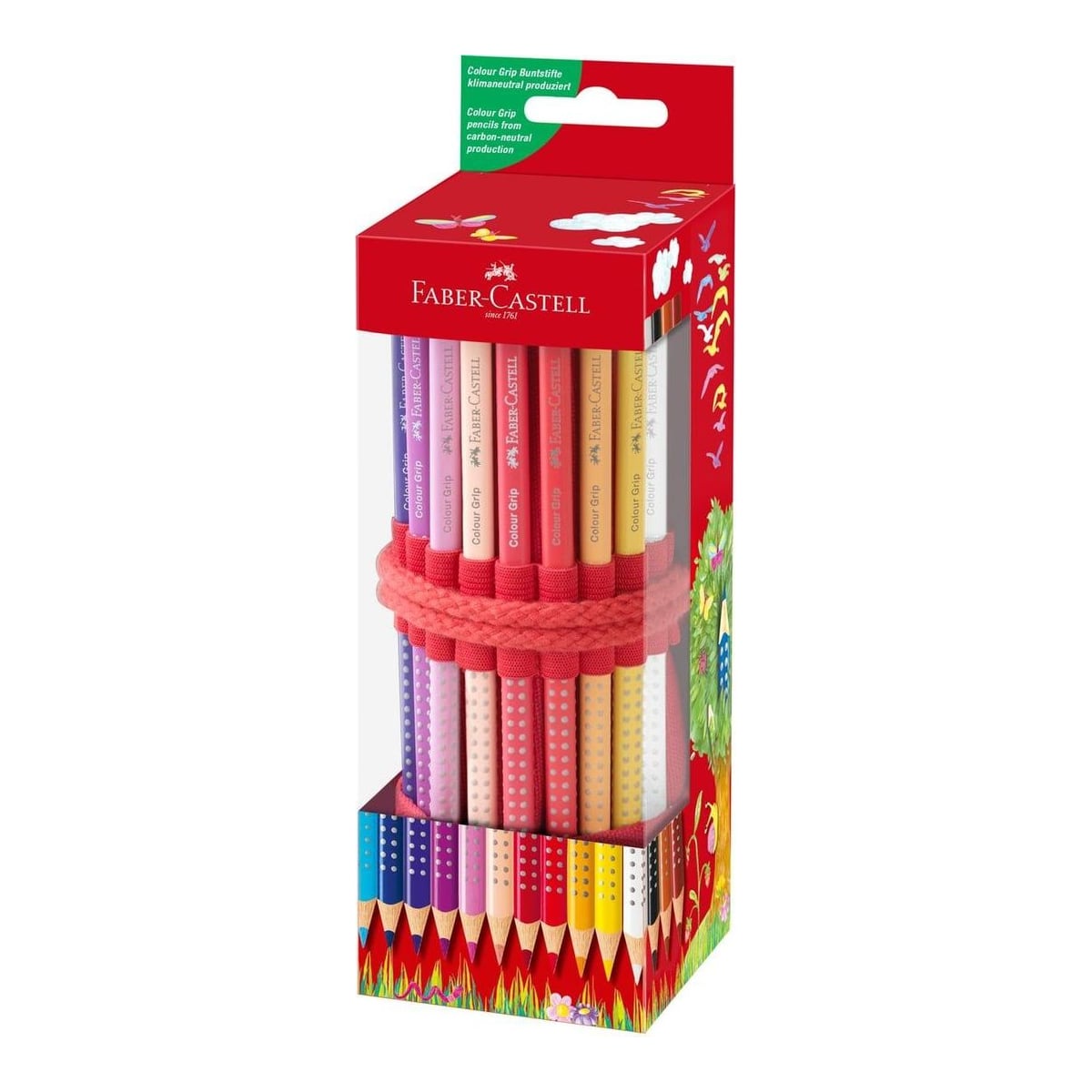 Rollup 18 Creioane Colorate Grip+ Ascutitoare Sleeve Faber-castell