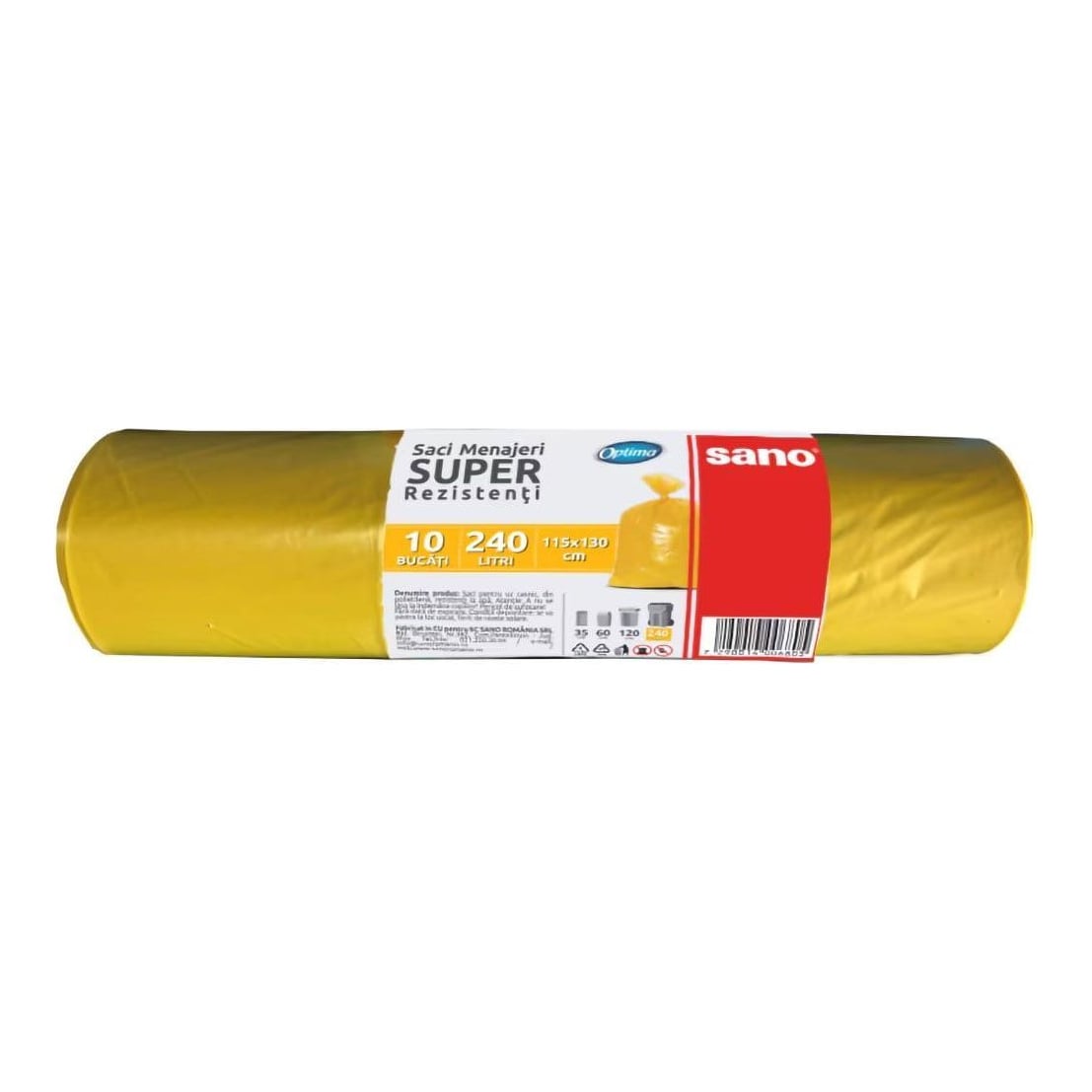 Saci Menajeri 240L 10/Rola Galbeni Sano Optima