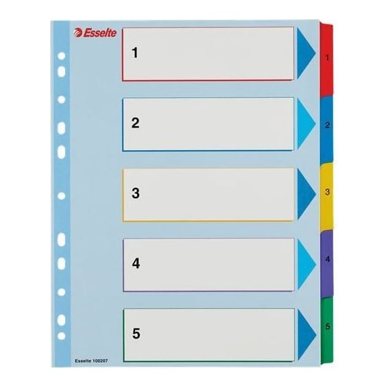 Separatoare Index Carton 1-5 Reinscriptibil Esselte