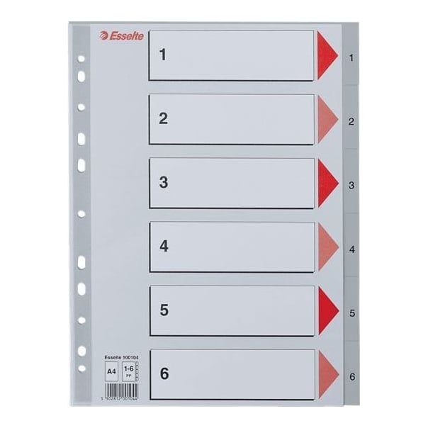 Separatoare Index Plastic 1-6 Esselte