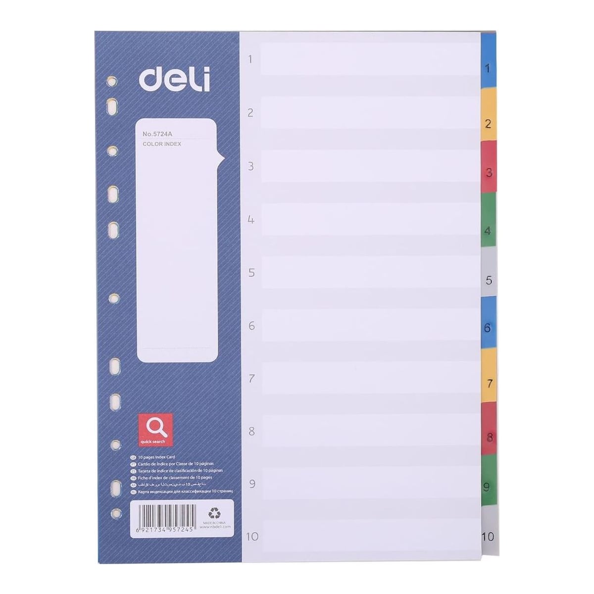 Separatoare Index Plastic 1-10 Deli