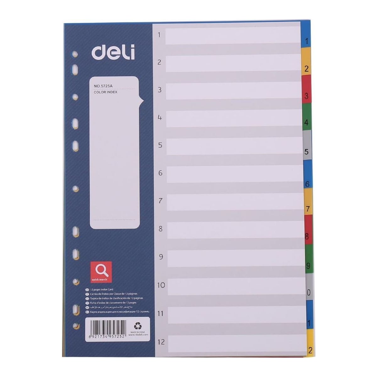 Separatoare Index Plastic 1-12 Color Deli
