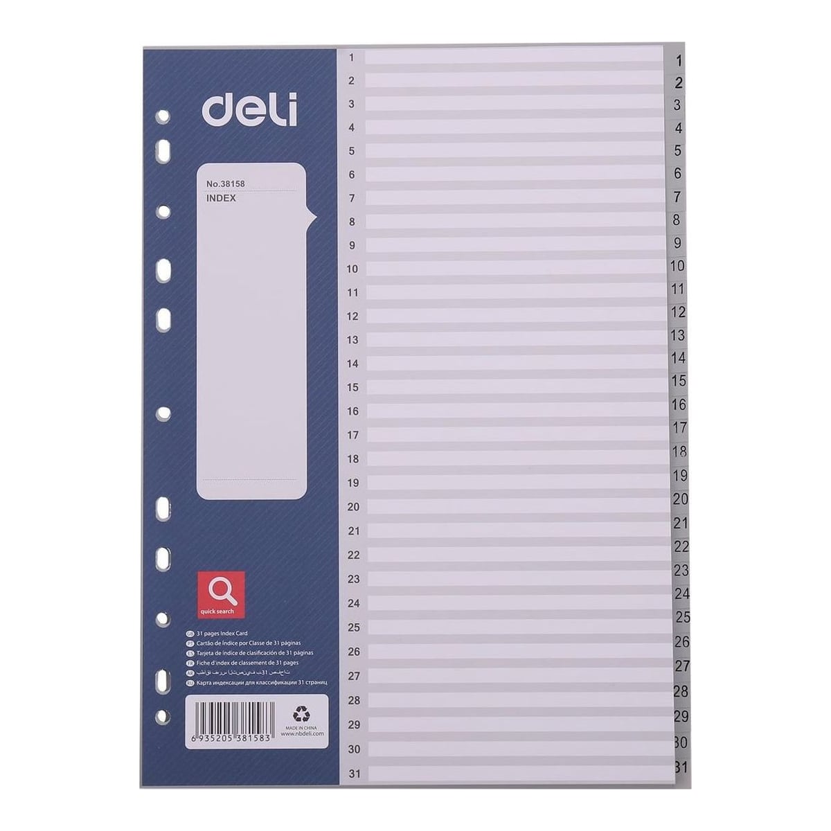 Separatoare Index Plastic 1-31 Deli