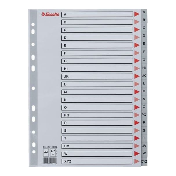 Separatoare Index Plastic A-z Esselte
