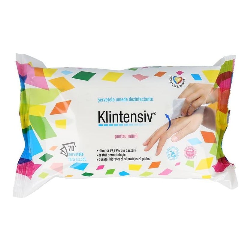 Servetele Umede Antibacteriene & Dezinfectante 70BUC Klintensiv