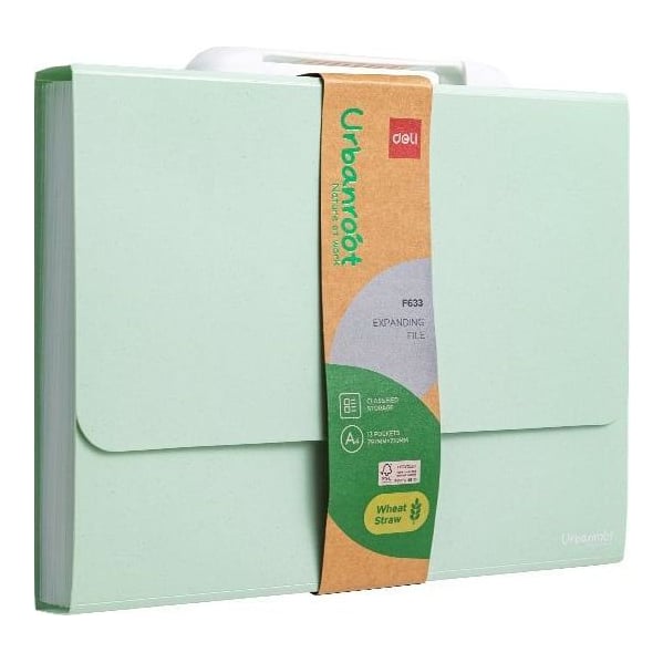 Servieta Material Eco Din Fibre De Grau Cu Maner 13 Compartimente Culori Asortate Deli