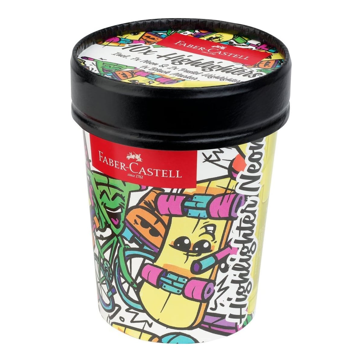 Set 10 Textmarkere Superfluorescente Editie Speciala Cutie Inghetata Faber-castell
