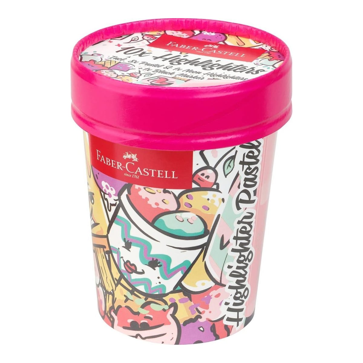 Set 10 Textmarkere Pastel Editie Speciala Cutie Inghetata Faber-castell