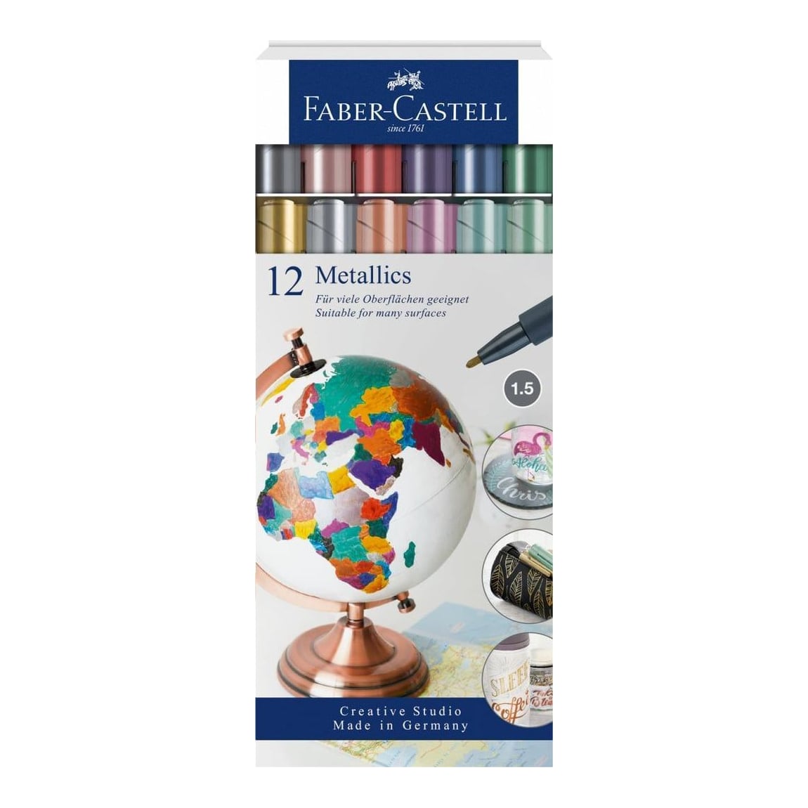 Set 12 Buc Marker Metallics Faber-castell