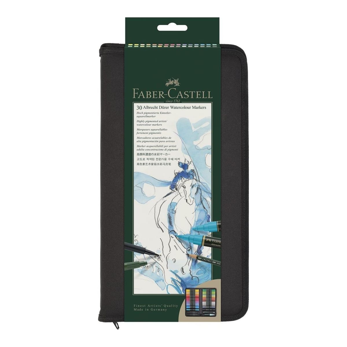 Faber-Castell Set 30 Markere Solubile Albrecht Durer + 4 Bucati Pitt Artist Pens + Perfect Pencil + Pensula