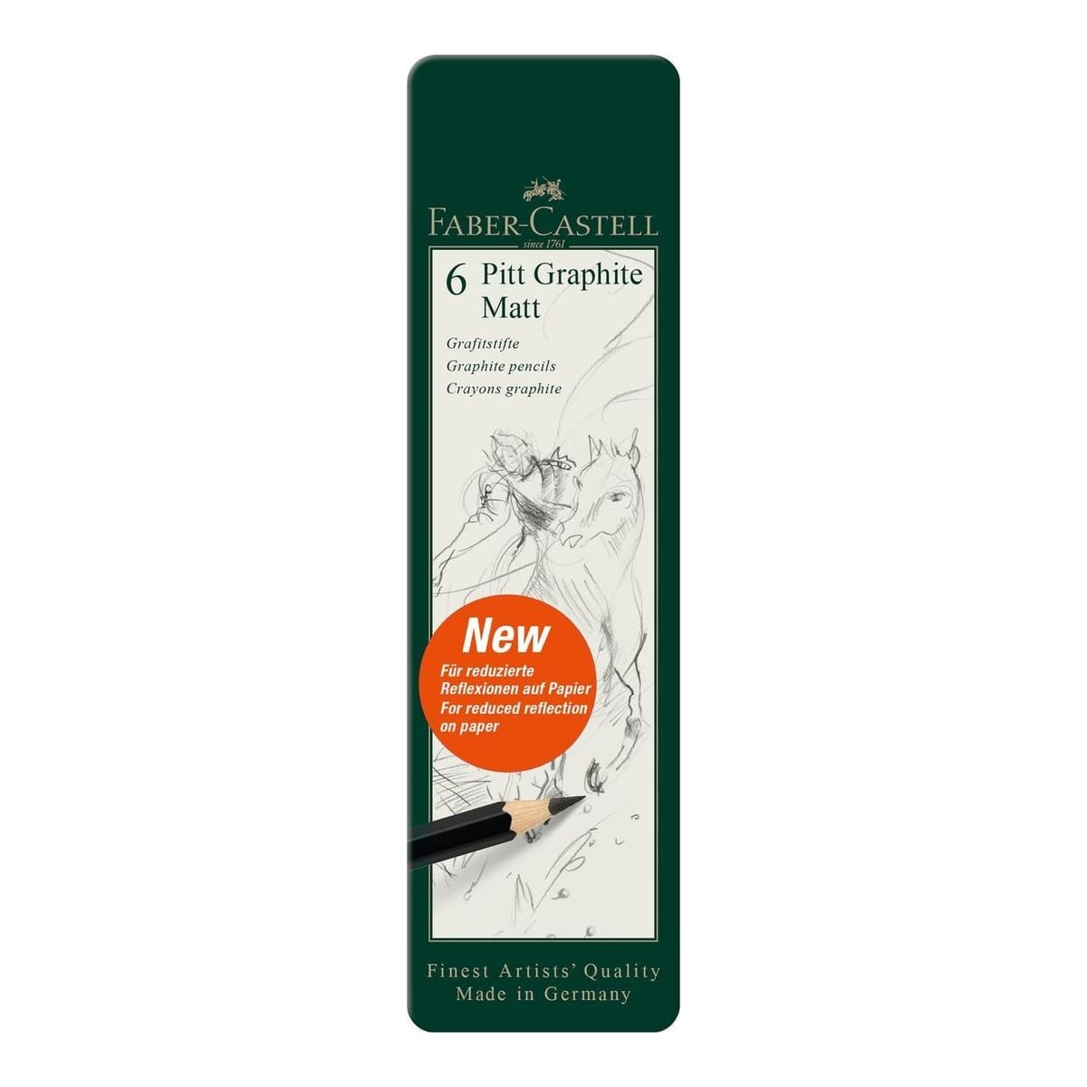Set 6 Buc Creion Grafit Mat Pitt Faber-castell