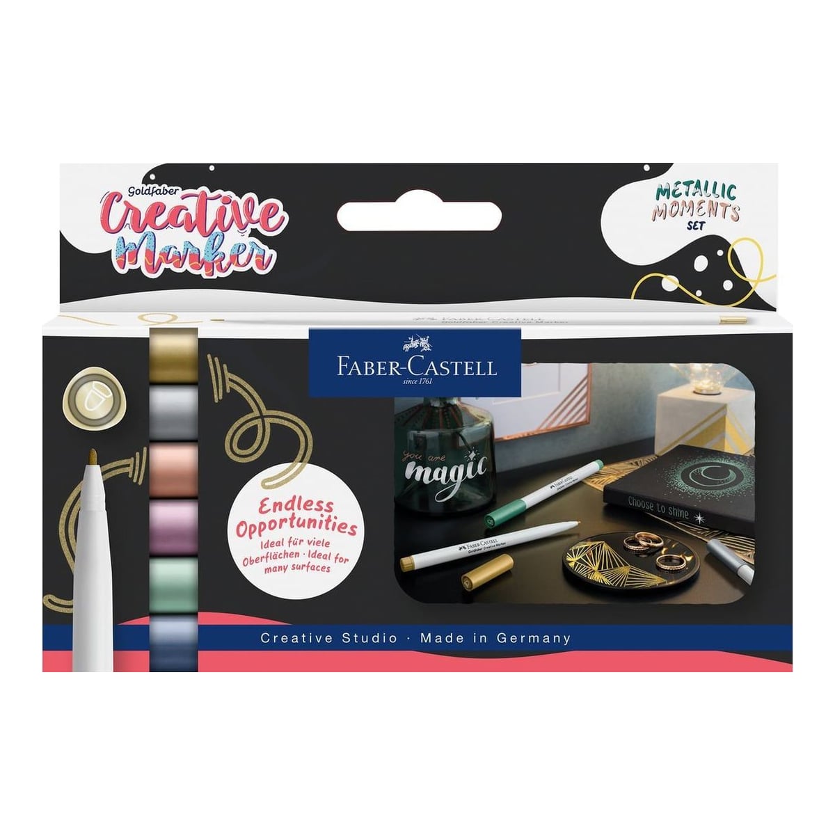 Set 6 Markere Creative Goldfaber Culori Metalizate 1.5MM Faber-castell