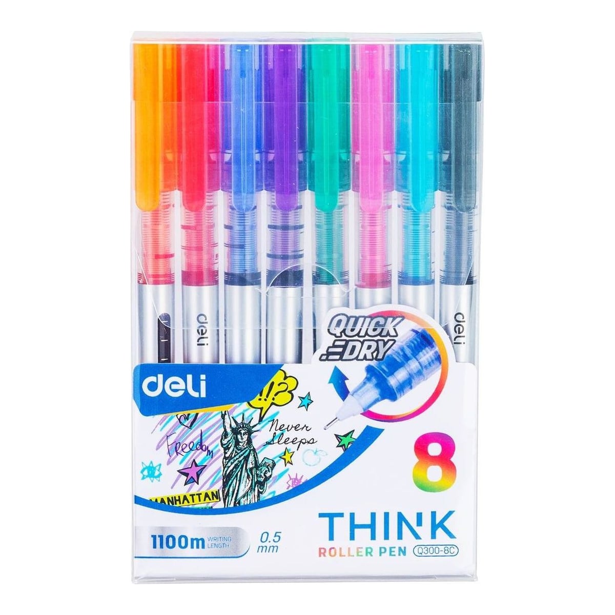 Set 8 Buc Rollere Free Ink 0.5MM Div Culori Deli