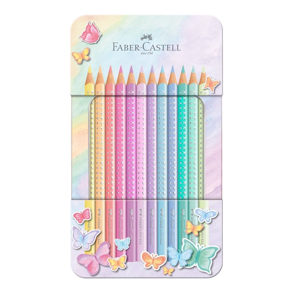 Set Cadou 12 Creioane Colorate Pastel Sparkle Faber-castell