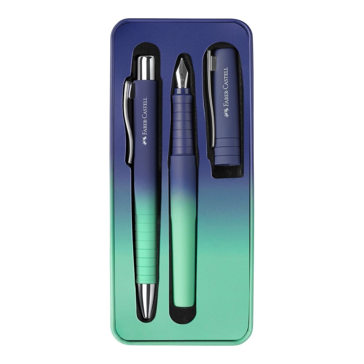 Set Stilou M + Pix Xb Poly Flow Albastru-turcoaz Faber-castell