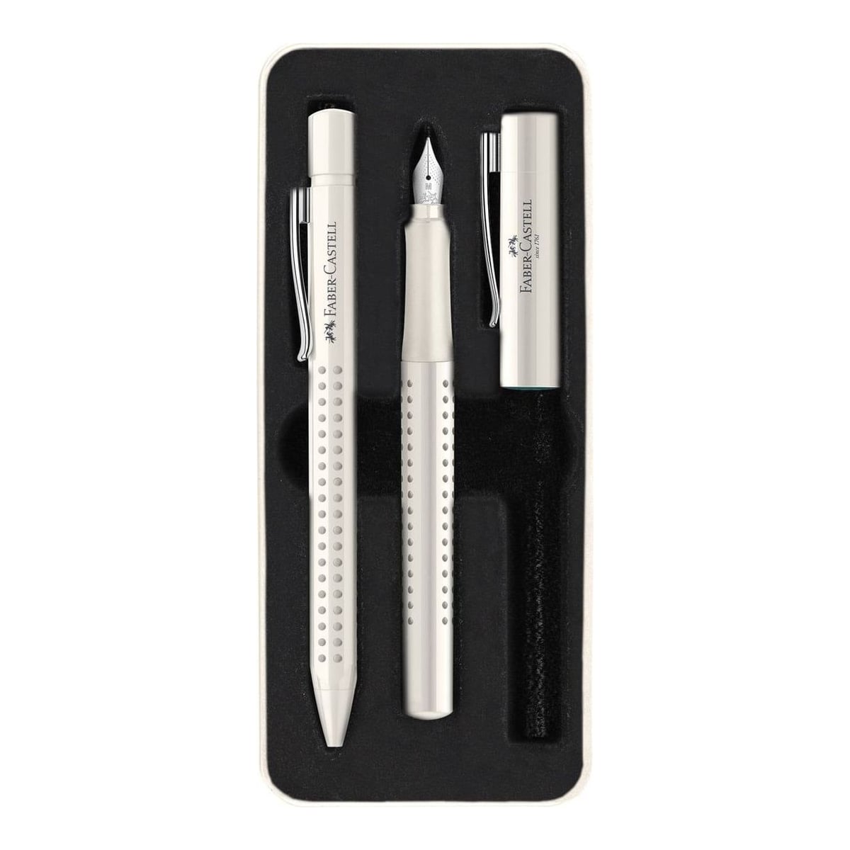 Set Stilou M + Pix Grip 2010 Alb Cocos Faber-castell