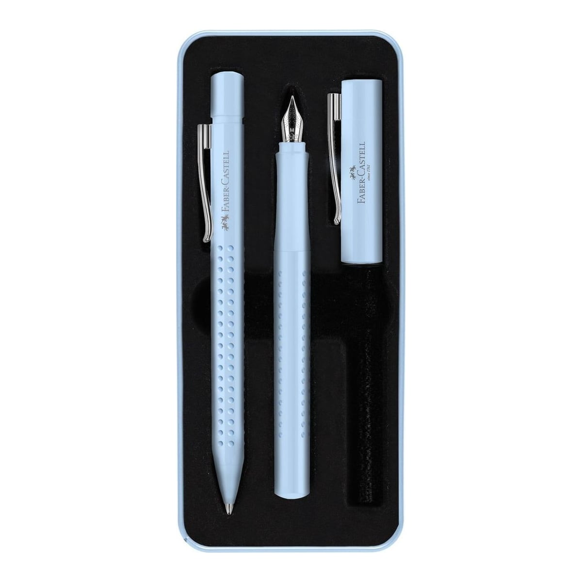 Set Stilou M + Pix Grip 2010 Bleu Sky Faber-castell