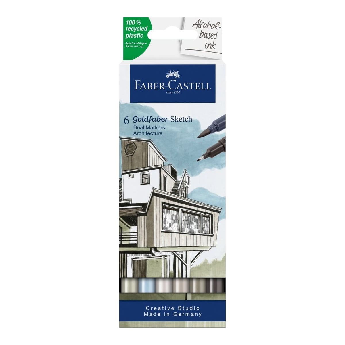 Sketch Marker 2 Capete Set 6 Architect Goldfaber Faber-castell