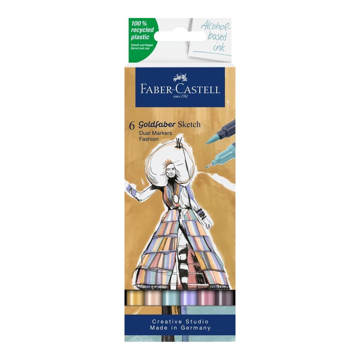 Sketch Marker 2 Capete Set 6 Fashion Goldfaber Faber-castell