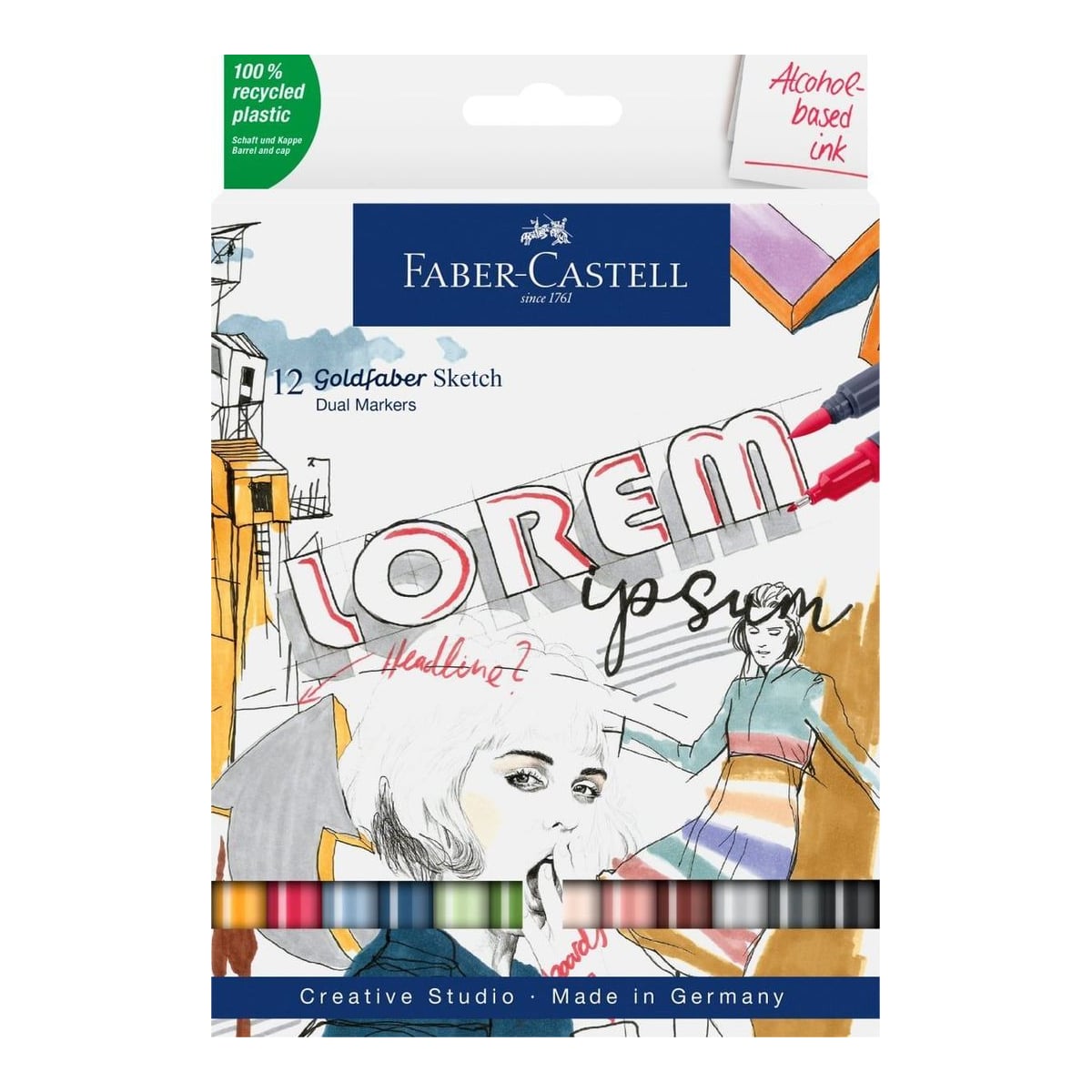 Sketch Marker 2 Capete Set 12 Goldfaber Faber-castell