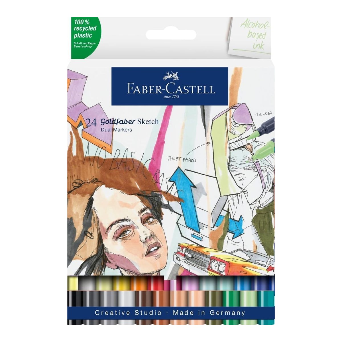 Sketch Marker 2 Capete Set 24 Manga Goldfaber Faber-castell