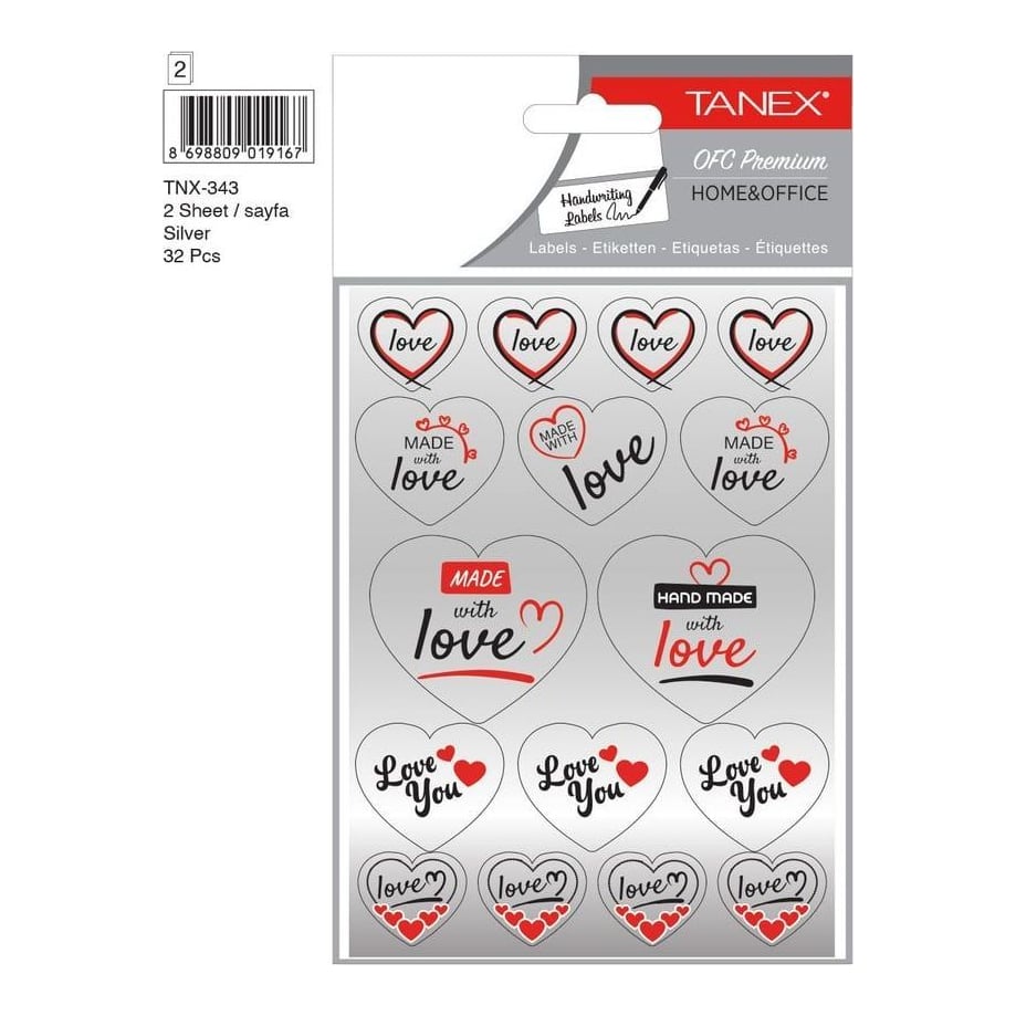 Sticker Made With Love 2/Set TNX-343 Tanex
