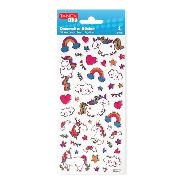 Sticker Puffy Unicorns TNX-25122 Tanex