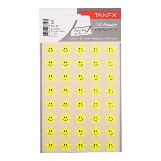 Sticker Smiley Stars Galbene 80/Set TNX-304 Tanex