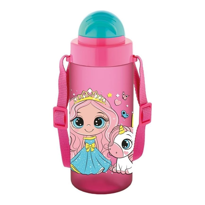 Sticla Apa Pt Copii Tritan Soft Touch 500ML Cu Pai Si Curea Transport T-0106 Noki