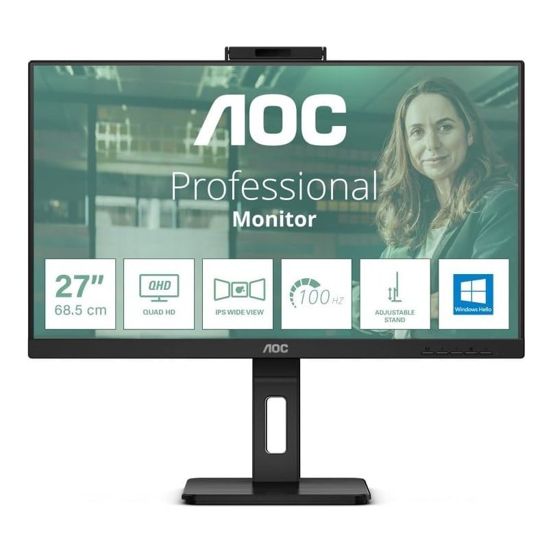 Monitor Consumer AOC Q27P3CW, 27", 2560 x 1440 pixeli, Black, 3 ani Garantie