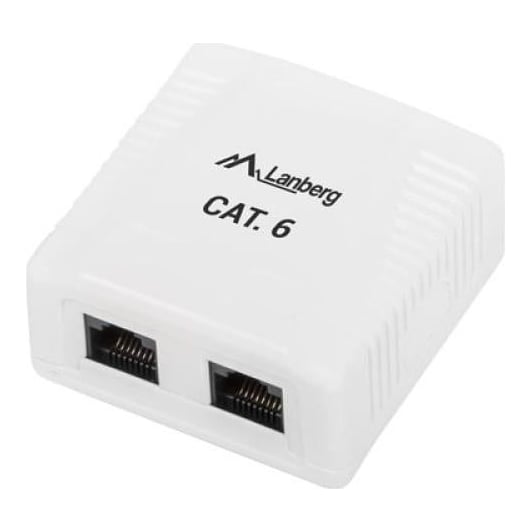 Surface-mount BOX CAT.6 Utp Unshielded 2X RJ45 White Lanberg