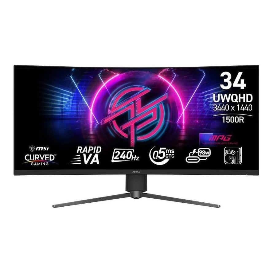Monitor Consumer MSI MPG 346CQRF X24, 34", 3440 x 1440 pixeli, Black